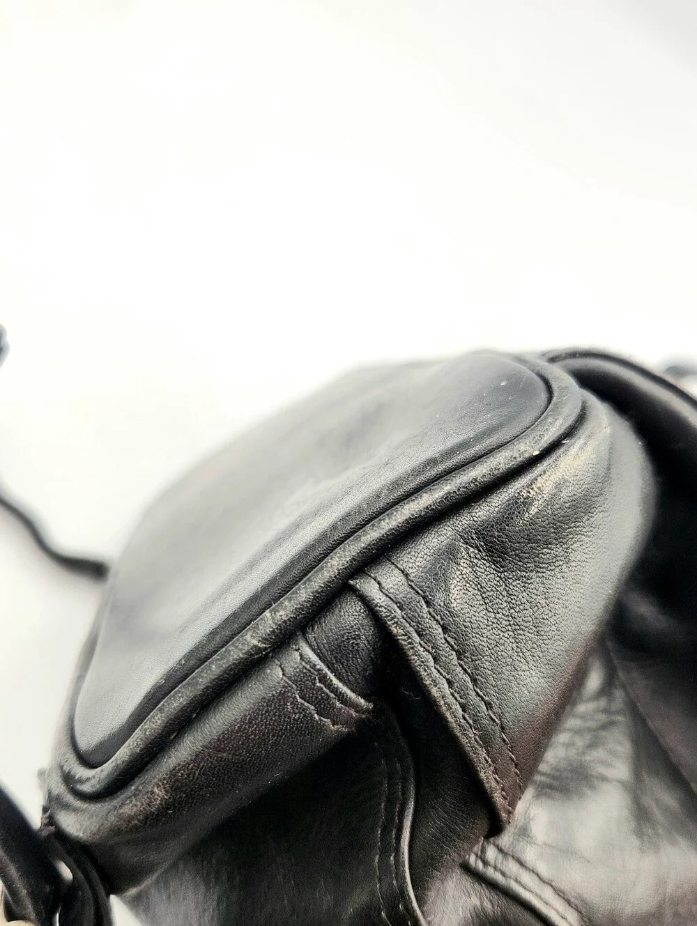 Tano Black Leather Backpack Unisex Medium Y2K Minimalist Capsule Wardrobe Bag